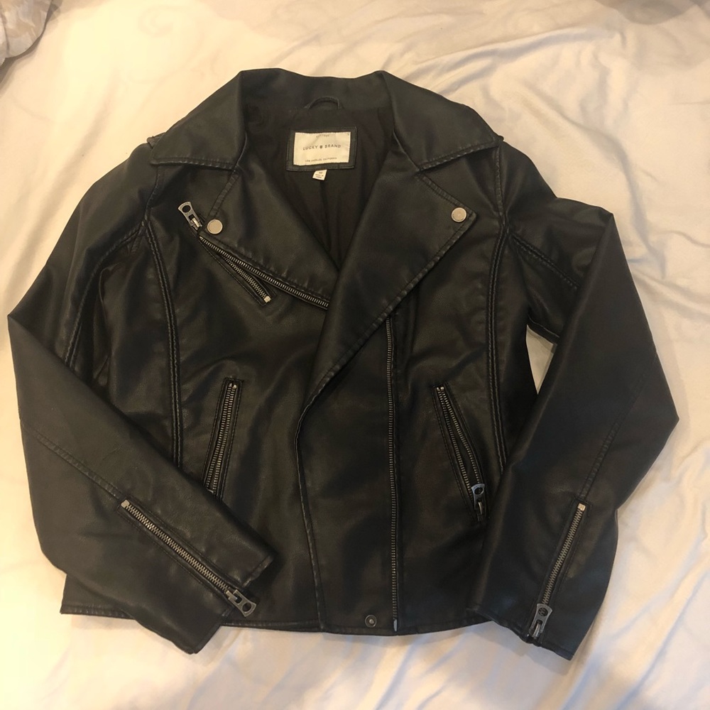 Lucky brand faux leather jacket